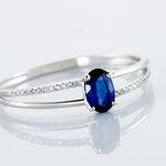 Bague Alyse Or Blanc Saphir Et Diamant - Bagues solitaires Femme | Histoire d&rsquo;Or