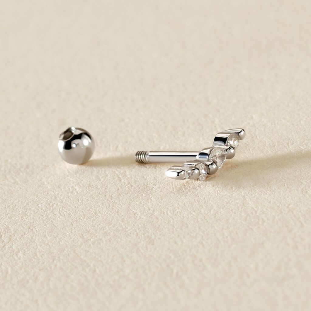 Piercing D'oreille Unitaire Acadia Argent Blanc Oxyde De Zirconium - Piercings d'oreilles Femme | Histoire d&rsquo;Or
