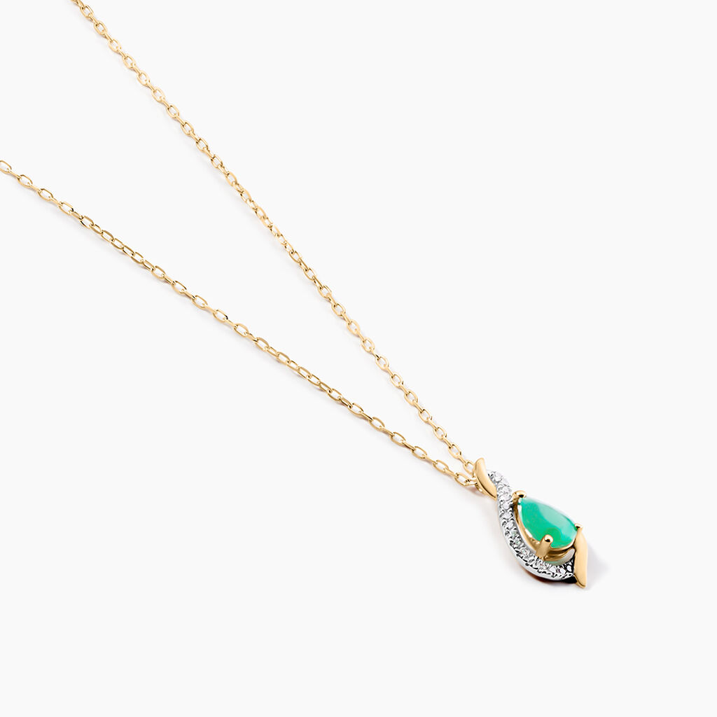 Collier Angelika Or Jaune Emeraude Diamant - Colliers Femme | Histoire d&rsquo;Or