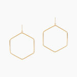 Cr&eacute;oles Roseane Hexagone Or Jaune - Boucles d'oreilles cr&eacute;oles Femme | Histoire d&rsquo;Or