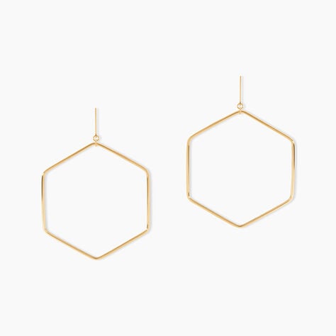 Cr&eacute;oles Roseane Hexagone Or Jaune - Boucles d'oreilles cr&eacute;oles Femme | Histoire d&rsquo;Or