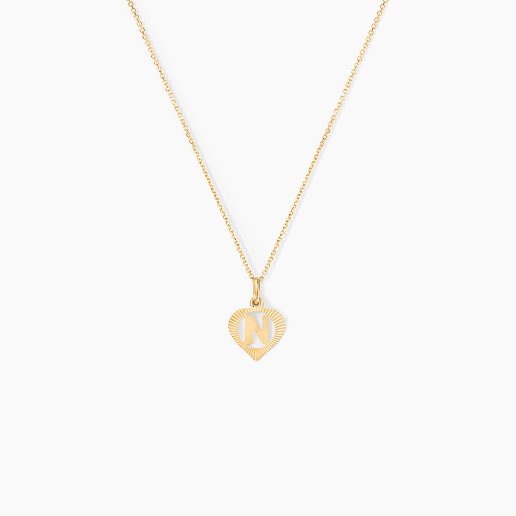 Pendentif Eudocie Coeur Lettre Or Jaune - Pendentifs Famille | Histoire d&rsquo;Or