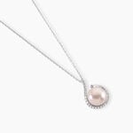 Collier Lucinda Or Blanc Perle De Culture Et Oxyde De Zirconium - Colliers pierre Femme | Histoire d&rsquo;Or