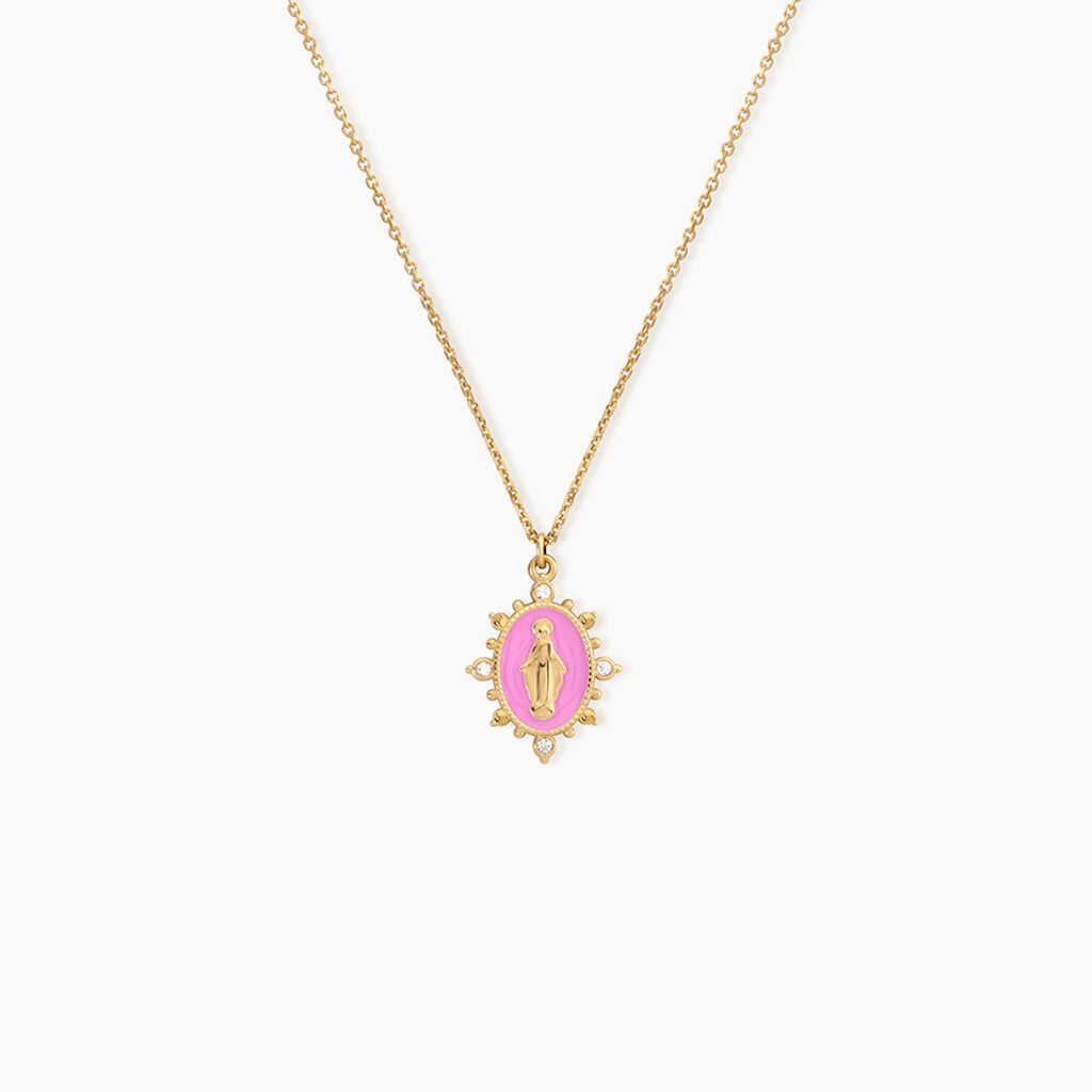 Collier Febo Argent Dor&eacute; A L'Or 750/1000 Oxyde De Zirconium - Colliers Femme | Histoire d&rsquo;Or