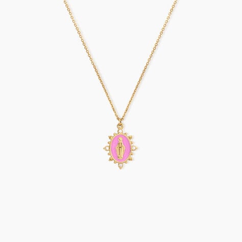 Collier Febo Argent Dor&eacute; A L'Or 750/1000 Oxyde De Zirconium - Colliers Femme | Histoire d&rsquo;Or