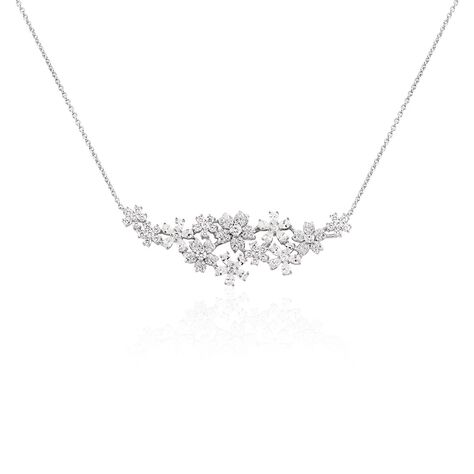 Collier Midnight Flower Argent Blanc Oxyde De Zirconium - Colliers Femme | Histoire d&rsquo;Or
