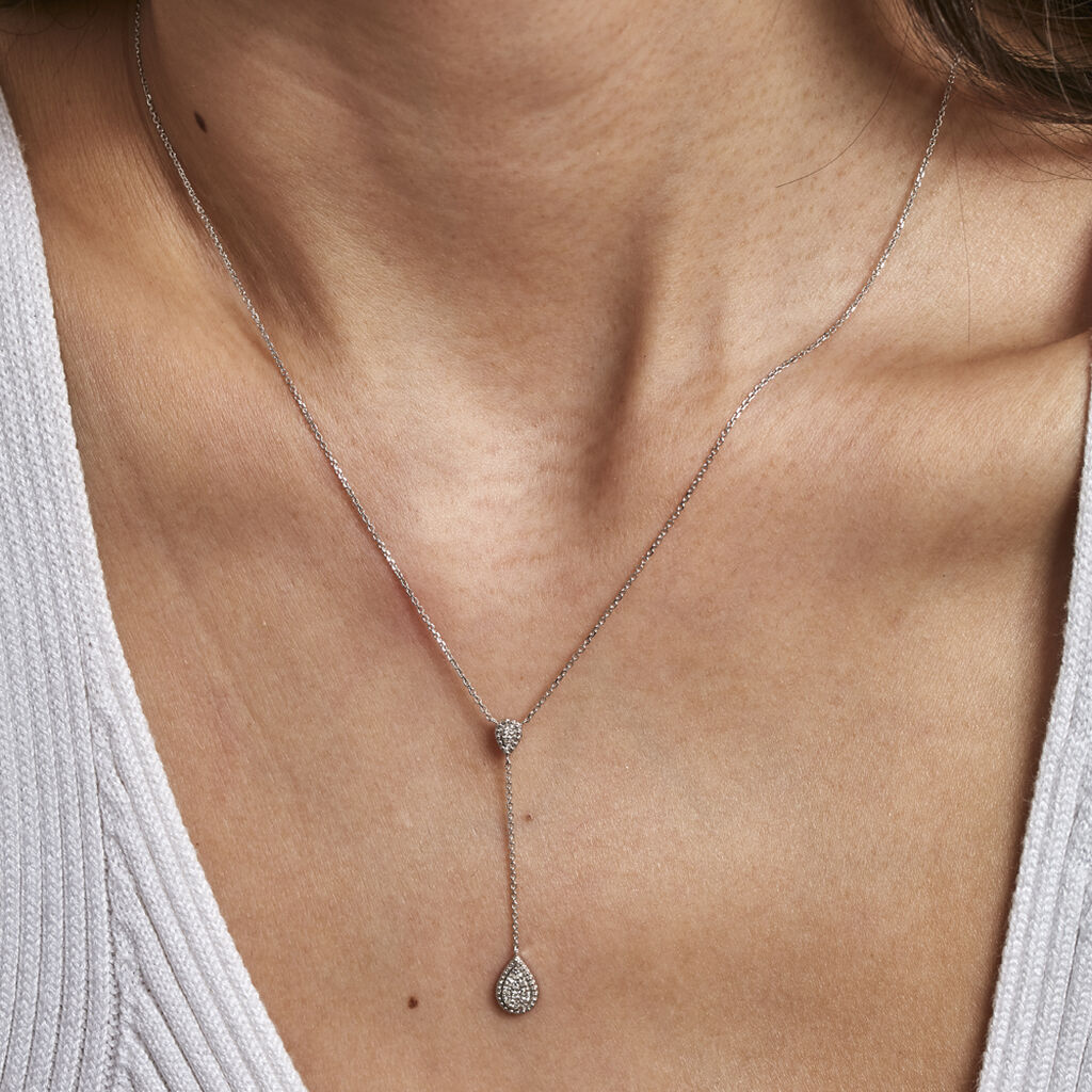 Collier Mariona Or Blanc Diamant - Colliers Femme | Histoire d’Or
