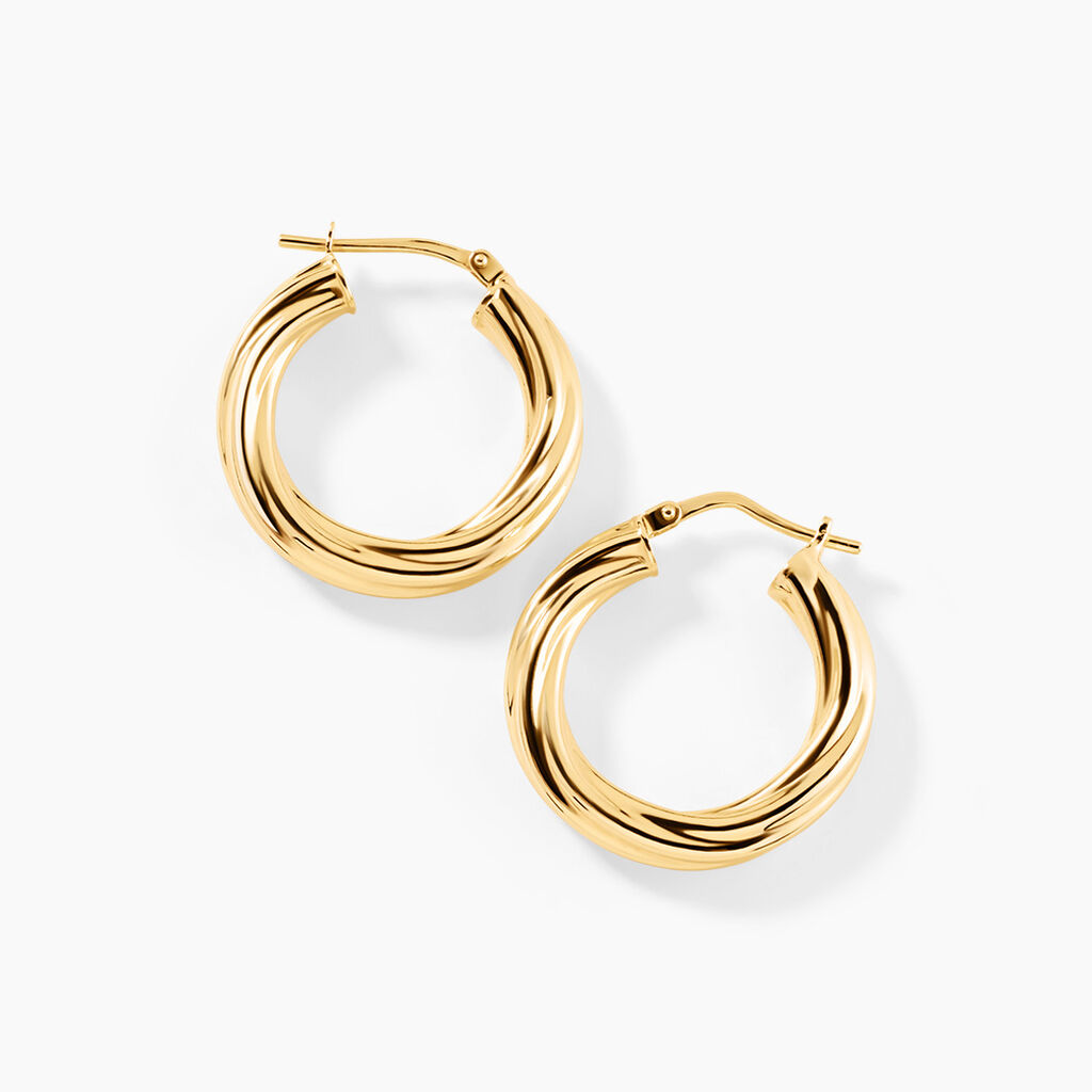 Cr&eacute;oles Yori Argent Dor&eacute; A L'Or 750/1000 - Boucles d'oreilles cr&eacute;oles Femme | Histoire d&rsquo;Or