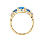 Bague Huffie Plaqu&eacute; Or Jaune Pierre D'imitation - Bagues avec pierre Femme | Histoire d&rsquo;Or