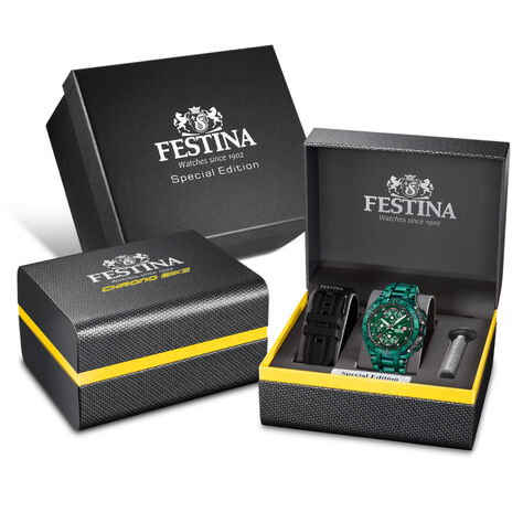 Coffret De Montre Festina Chrono Bike Edition Speciale Vert - F&ecirc;te des p&egrave;res Homme | Histoire d&rsquo;Or