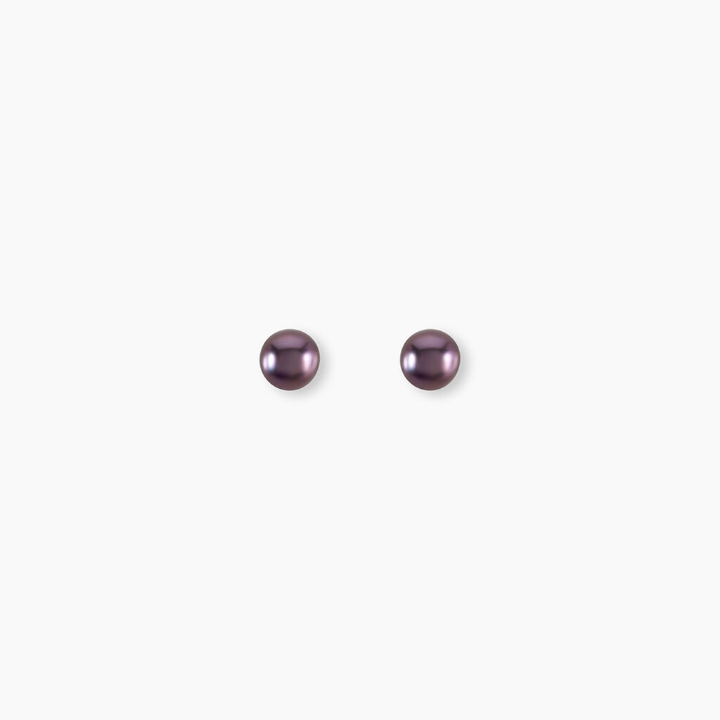 Boucles D'oreilles Puces Micaelle Teintees Or Jaune Perle De Culture - Clous d'oreilles Femme | Histoire d’Or