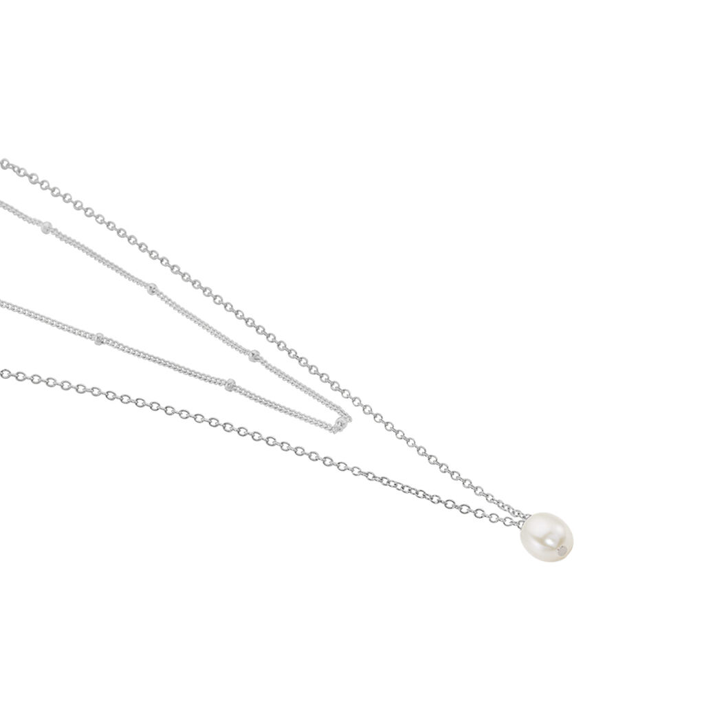 Collier Savino Argent Perle De Culture - Colliers doubles et triples cha&icirc;nes Femme | Histoire d&rsquo;Or
