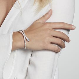 Bracelet Jonc Argent Nevarte Oxydes De Zirconium - Bracelets joncs Femme | Histoire d’Or