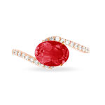 Bague Loriane Or Rose Rubis Et Diamant - Bagues solitaires Femme | Histoire d&rsquo;Or