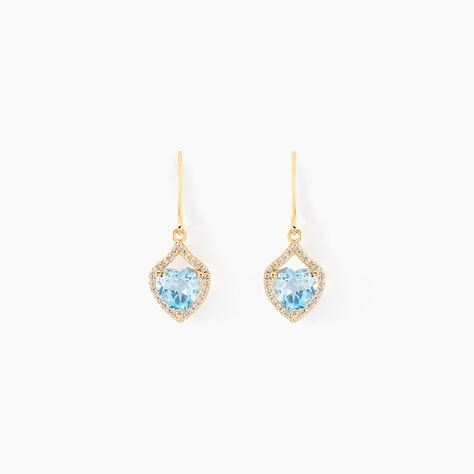 Boucles D'oreilles Pendantes Rosaline Or Jaune Topaze Et Oxyde - Boucles d'oreilles pendantes Femme | Histoire d’Or