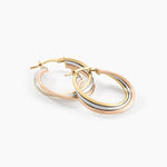 Cr&eacute;oles Tanya Or Tricolore - Boucles d'oreilles cr&eacute;oles Femme | Histoire d&rsquo;Or