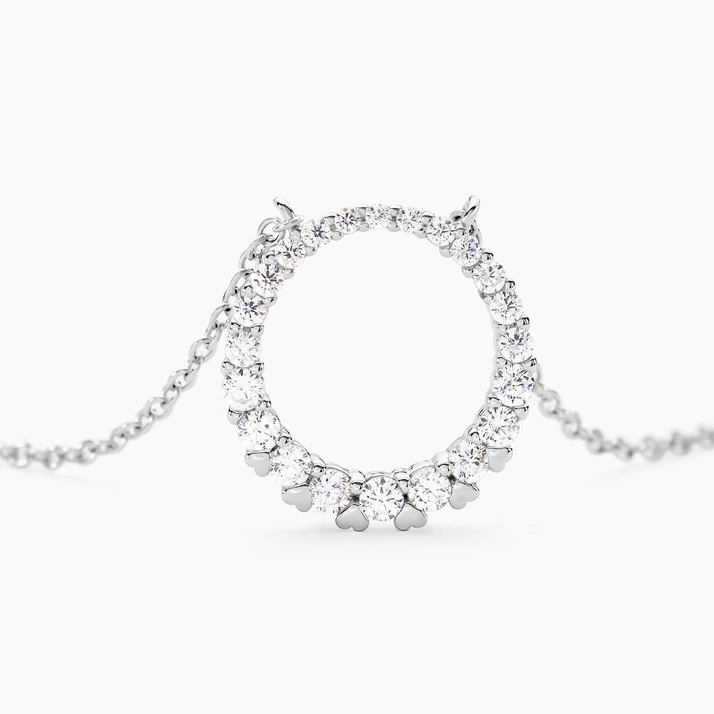 Collier Ela&iuml;s Argent Blanc Oxyde De Zirconium - Colliers fantaisie Femme | Histoire d&rsquo;Or