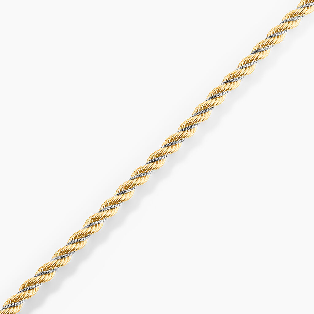 Bracelet Jerryenne Corde Et Venitienne Or Bicolore - Bracelets chaîne Femme | Histoire d’Or