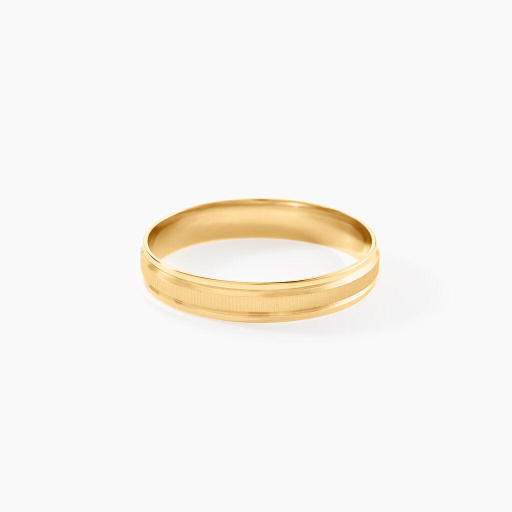 Alliance Mat Et Brillant Ruban Plat Or Jaune - Alliances Unisex | Histoire d&rsquo;Or