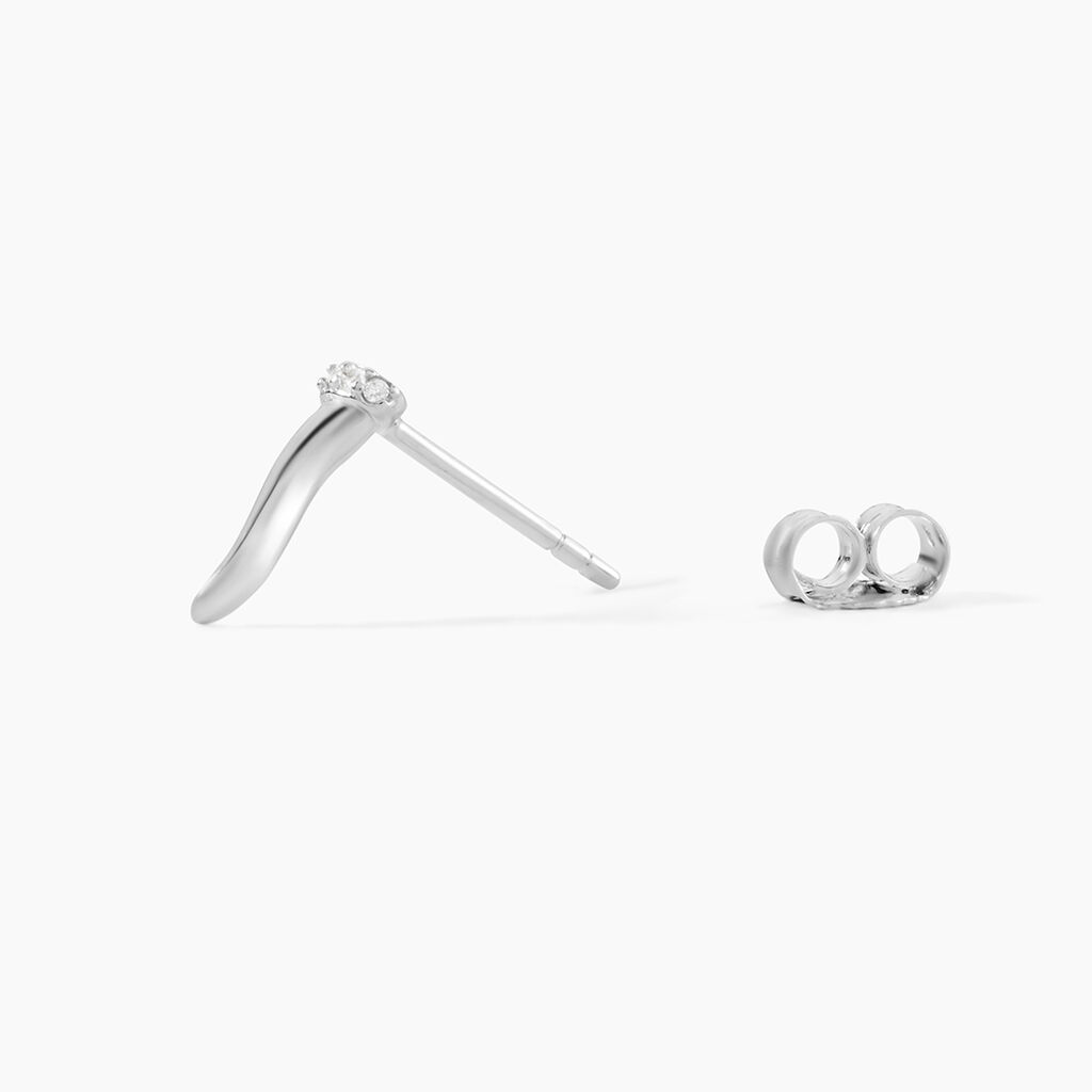 Boucles D'oreilles Puces Amalthee Argent Blanc Oxyde De Zirconium - Boucles d'oreilles fantaisie Femme | Histoire d&rsquo;Or