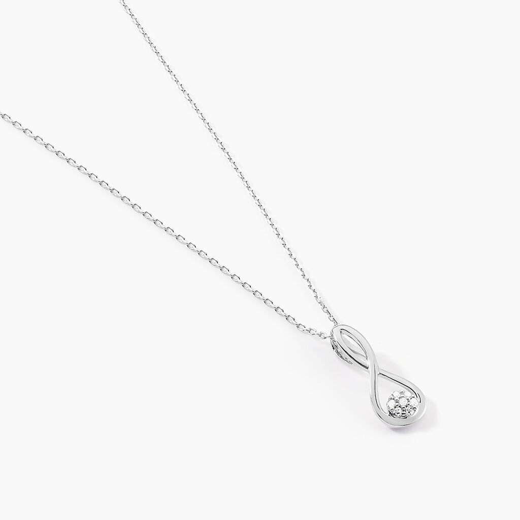 Collier Shaeen Or Blanc Diamant - Colliers Femme | Histoire d&rsquo;Or