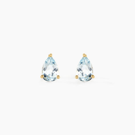 Boucles D'oreilles Puces Goutte Or Jaune Topaze - Clous d'oreilles Femme | Histoire d’Or