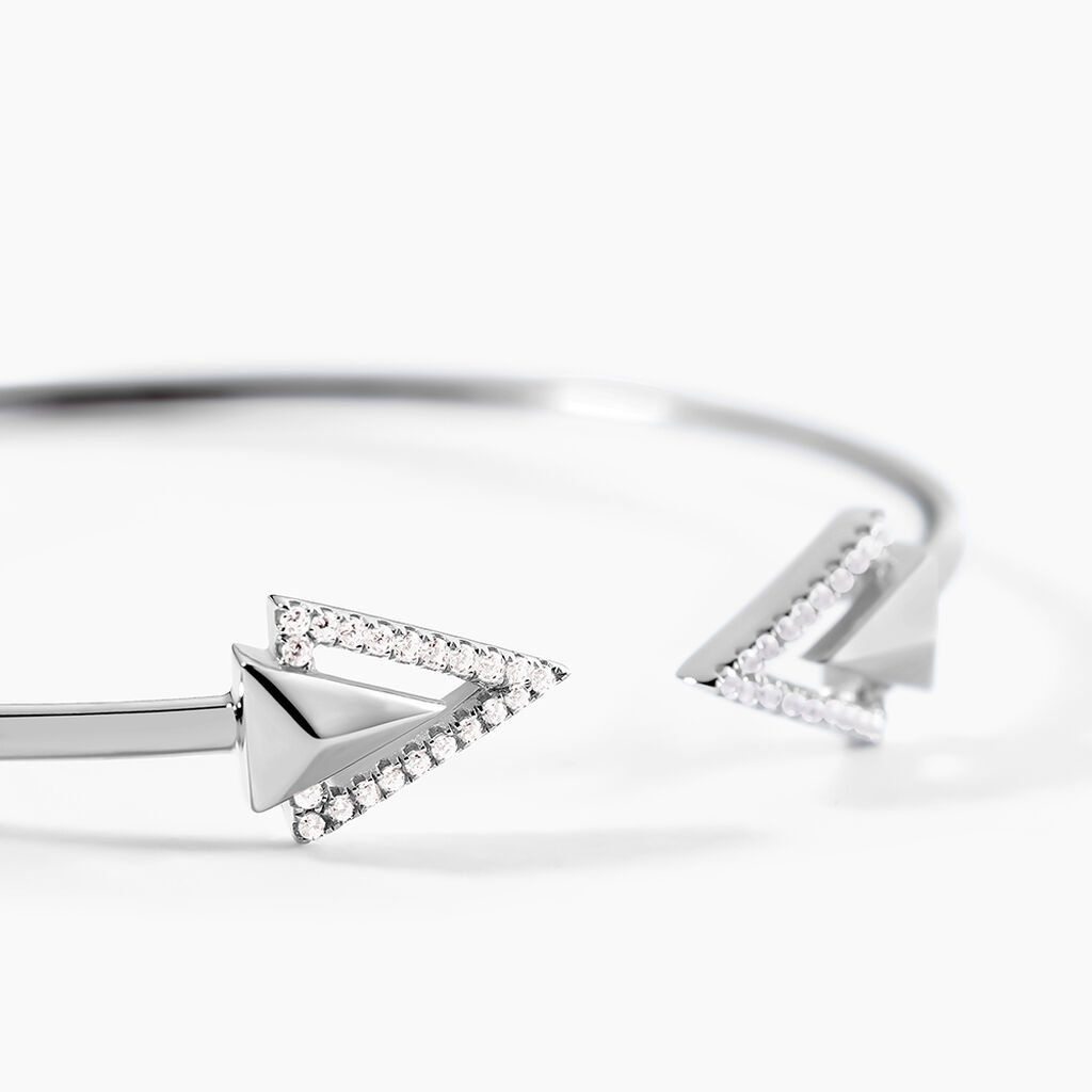 Bracelet Jonc Deva Argent Blanc Oxyde De Zirconium - Bracelets joncs Femme | Histoire d&rsquo;Or
