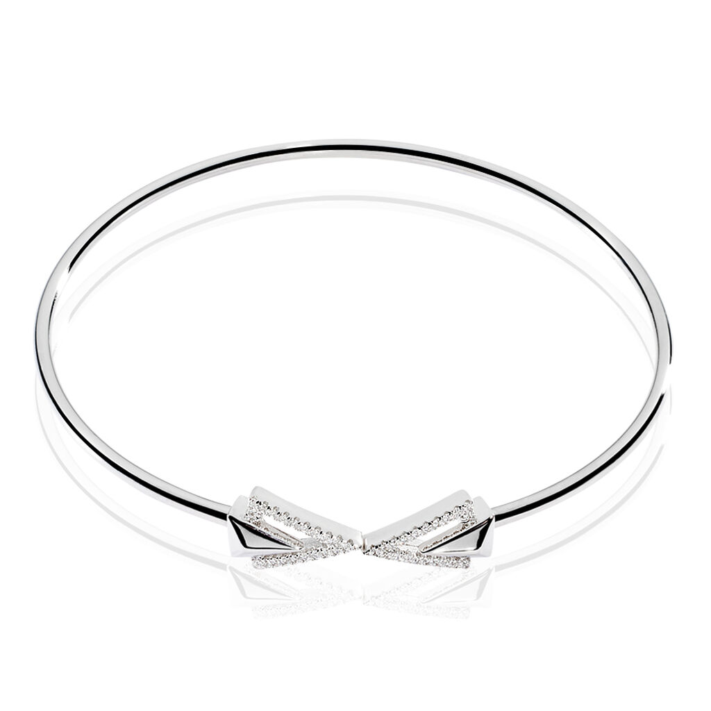 Bracelet Jonc Deva Argent Blanc Oxyde De Zirconium