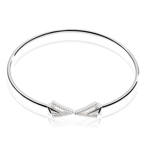 Bracelet Jonc Deva Argent Blanc Oxyde De Zirconium - Bracelets joncs Femme | Histoire d’Or