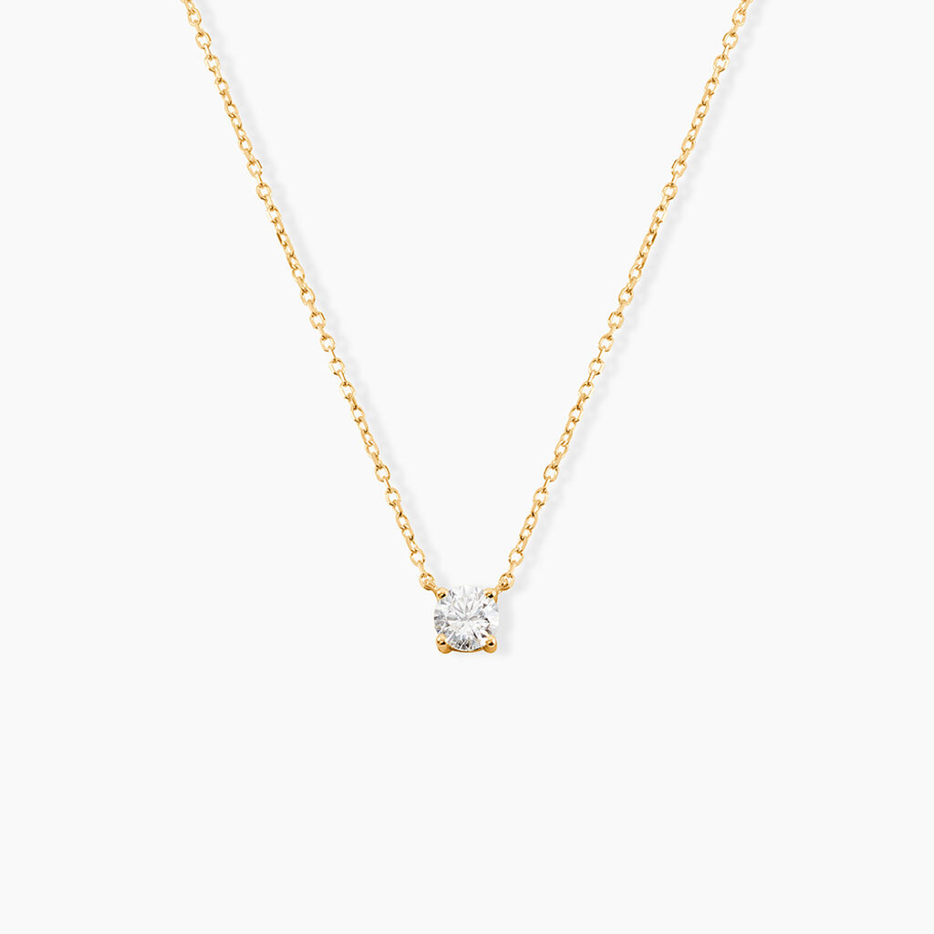 Collier Aphrodite Or Jaune Diamant Synthetique - Colliers Femme | Histoire d&rsquo;Or