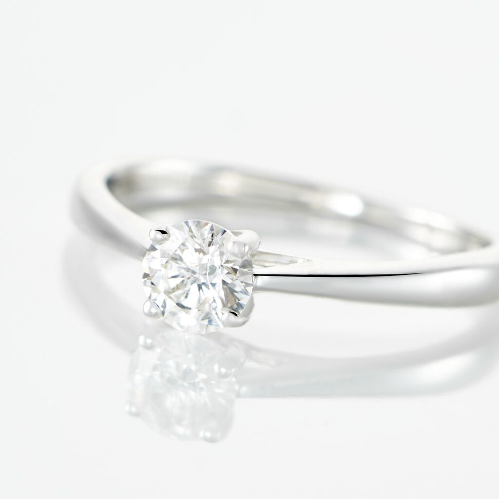 Bague Solitaire One Or Blanc Diamant - Bagues solitaires Femme | Histoire d&rsquo;Or