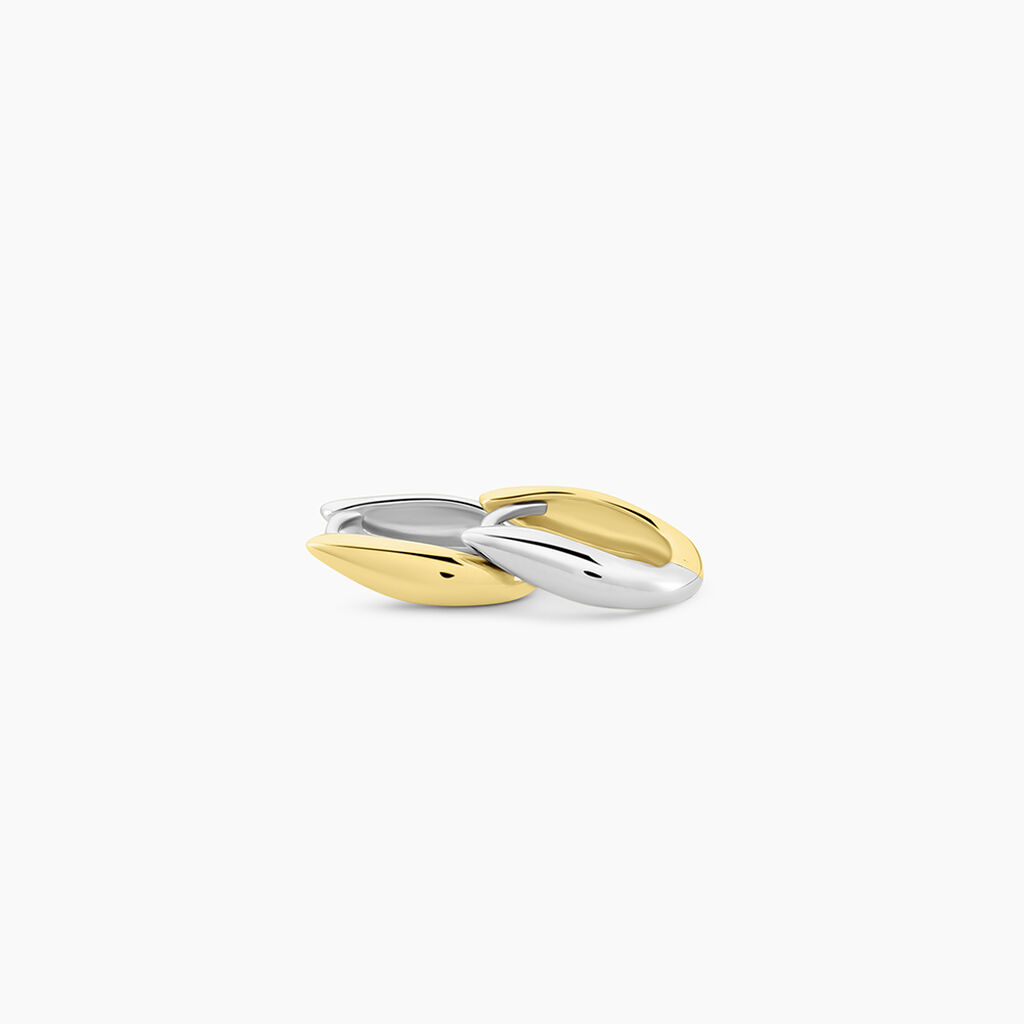 Cr&eacute;oles Perfect Match Argent Bicolore - Boucles d'oreilles cr&eacute;oles Femme | Histoire d&rsquo;Or