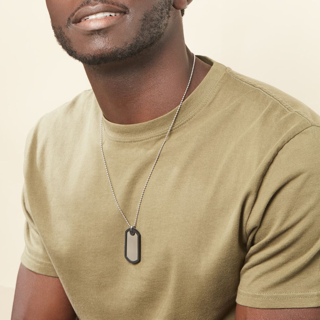 Collier Natanael Acier Blanc - Colliers fantaisie Homme | Histoire d’Or