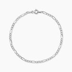 Bracelet Cameo Maille Alternee 1/3 Or Blanc - Bracelets cha&icirc;ne Femme | Histoire d&rsquo;Or