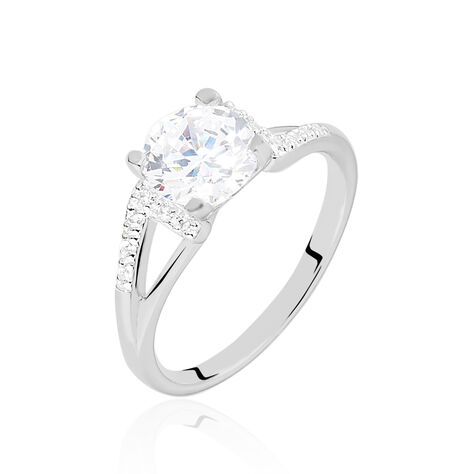 Bague Conception Argent Blanc Oxyde De Zirconium - Bagues solitaires Femme | Histoire d’Or