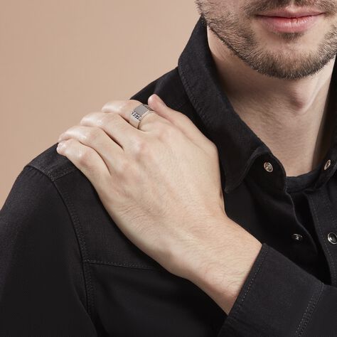 Chevalière Luka Argent Blanc - Chevalières Homme | Histoire d’Or