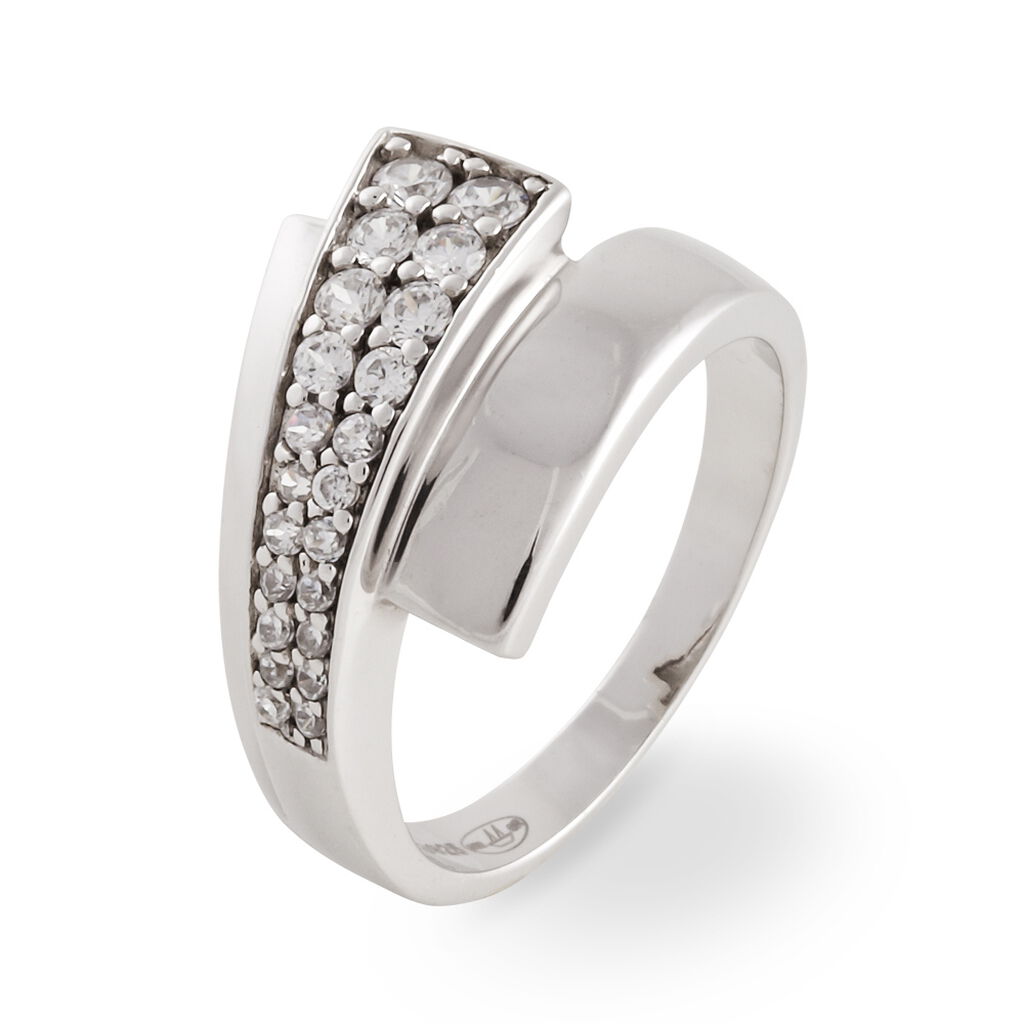 Bague Rabiye Argent Blanc Oxyde De Zirconium - Bagues avec pierre Femme | Histoire d’Or