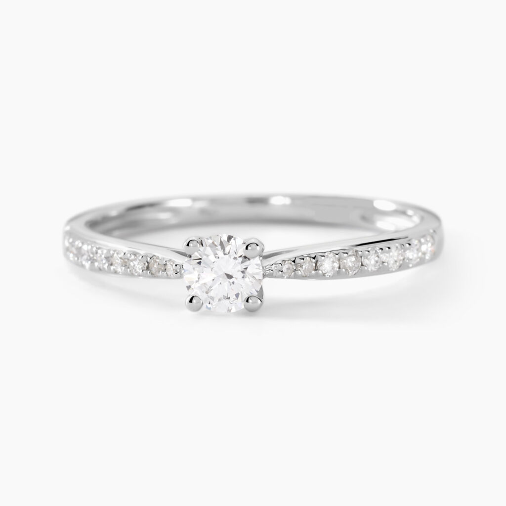 Bague Solitaire Hemera Or Blanc Diamant - Bagues solitaires Femme | Histoire d&rsquo;Or