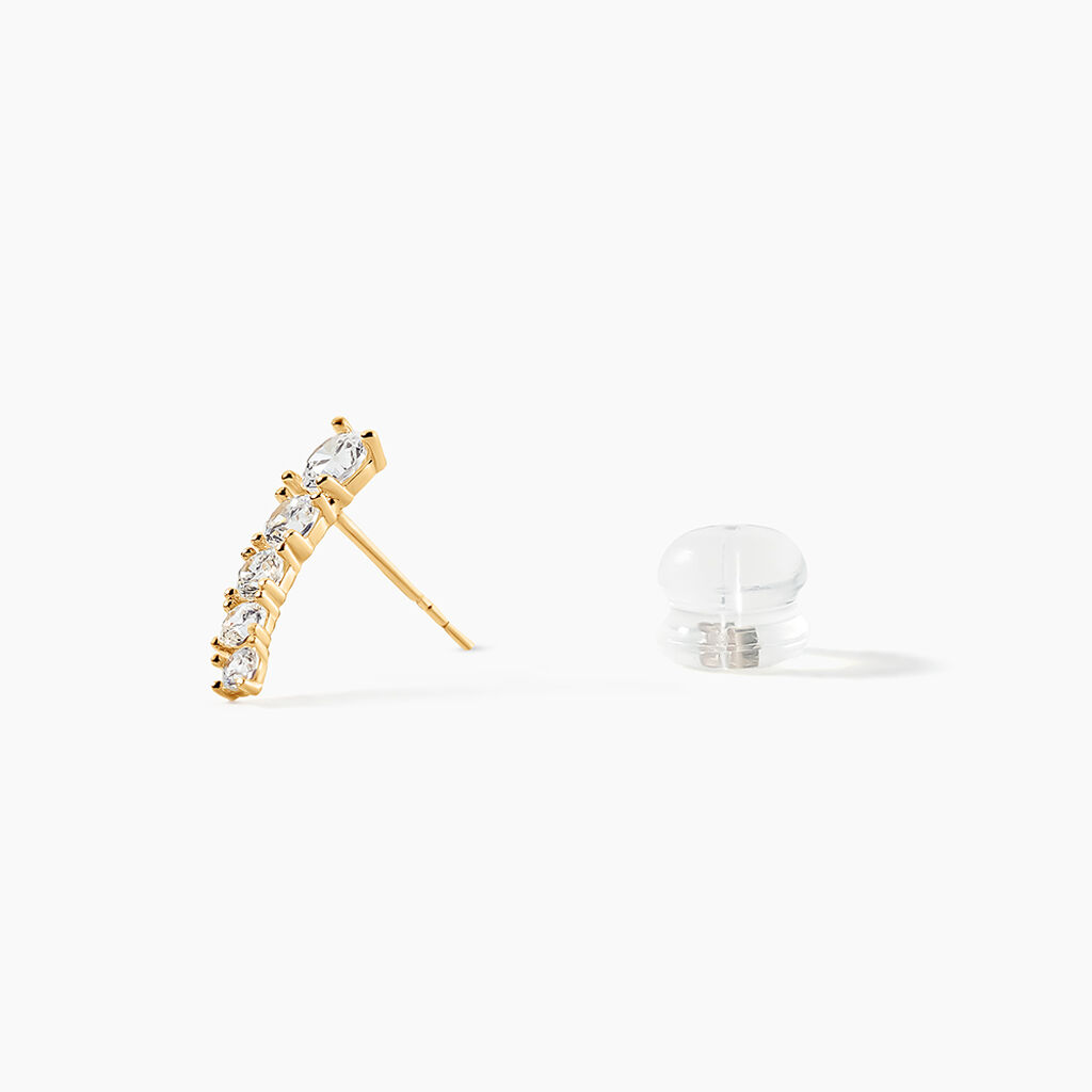Boucles D'oreilles Puces Or Jaune Anaca Oxydes De Zirconium - Clous d'oreilles Femme | Histoire d’Or