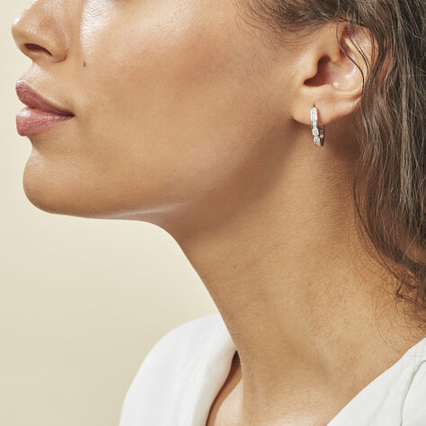 Créoles Calissa Argent Blanc Oxyde De Zirconium - Boucles d'oreilles créoles Femme | Histoire d’Or