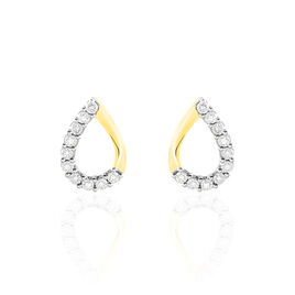 Boucles D'oreilles Puces Chrystalise Or Jaune Diamant - Clous d'oreilles Femme | Histoire d’Or