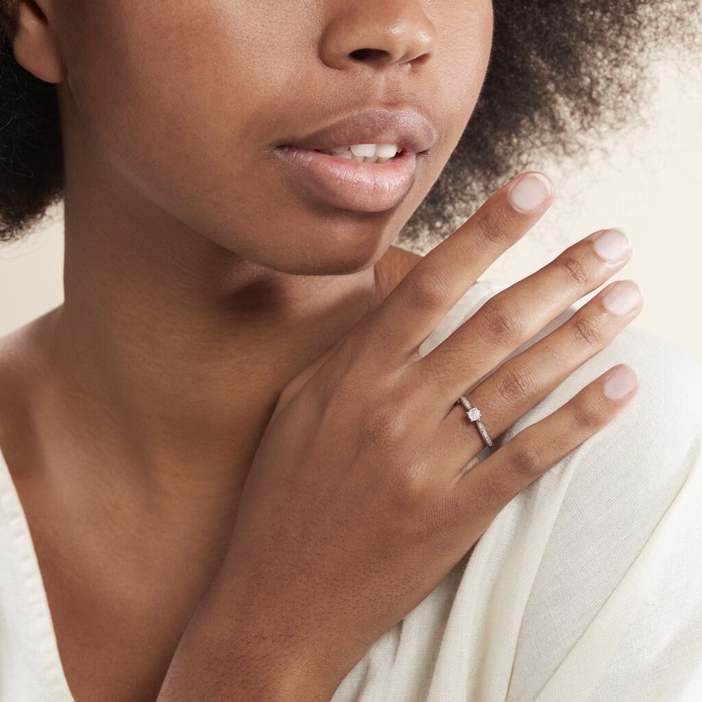 Bague Celia Or Blanc Diamant - Bagues solitaires Femme | Histoire d’Or