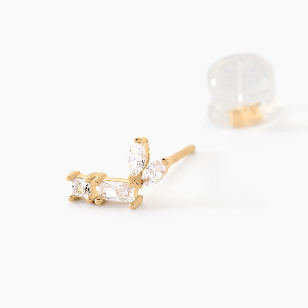 Boucles D'oreilles Puces Lizaveta Or Jaune Oxyde De Zirconium - Clous d'oreilles Femme | Histoire d&rsquo;Or