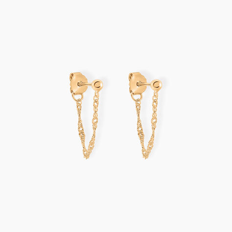 Boucles D'oreilles Pendantes Duha Plaqu&eacute; Or Jaune - Boucles d'oreilles fantaisie Femme | Histoire d&rsquo;Or