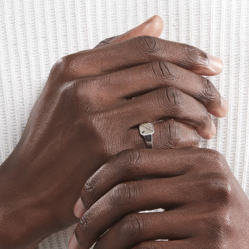 Chevalière Kaden Argent Blanc Oxyde De Zirconium Noir - Chevalières Homme | Histoire d’Or
