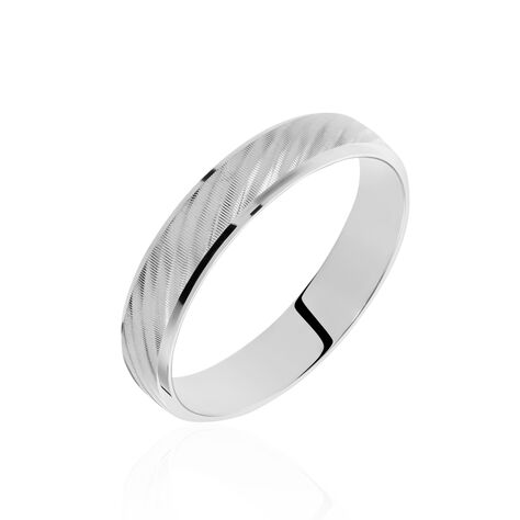 Alliance Corrinne Ruban Plat Argent Blanc - Alliances Famille | Histoire d’Or