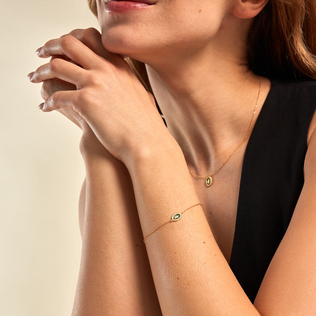 Bracelet Lueur Coloree Or Jaune - Pendentifs Baptême Famille | Histoire d’Or