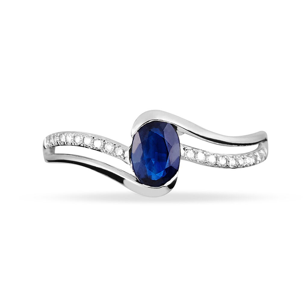 Bague Anja Or Blanc Saphir Et Diamant - Bagues solitaires Femme | Histoire d’Or