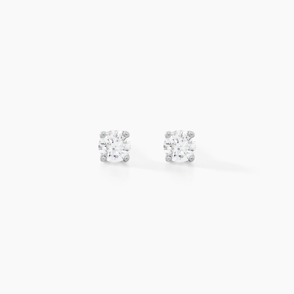 Boucles D'oreilles Puces Aphrodite Or Blanc Diamant - Clous d'oreilles Famille | Histoire d’Or