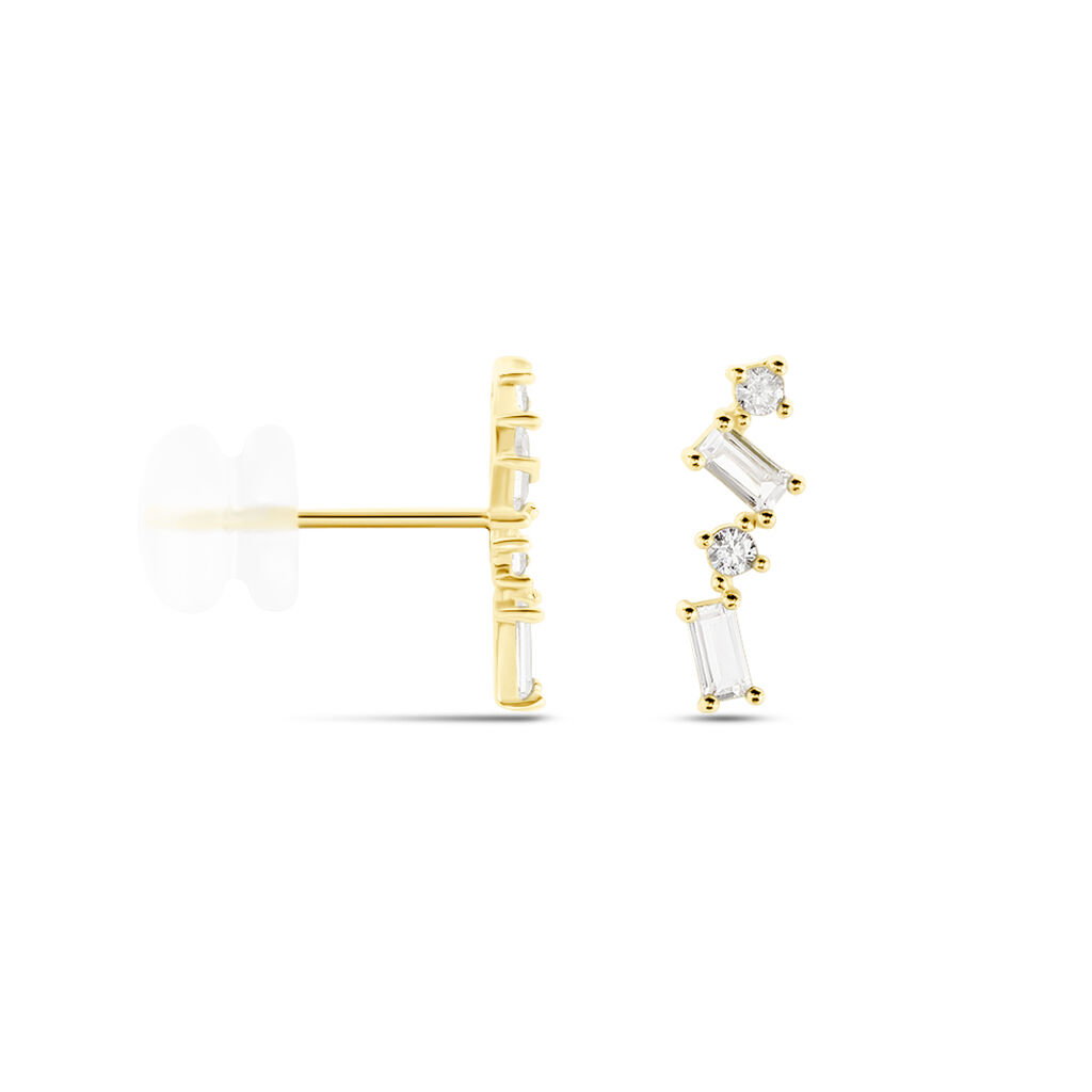 Boucles D'oreilles Puces Renita Or Jaune Oxyde De Zirconium - Clous d'oreilles Femme | Histoire d’Or
